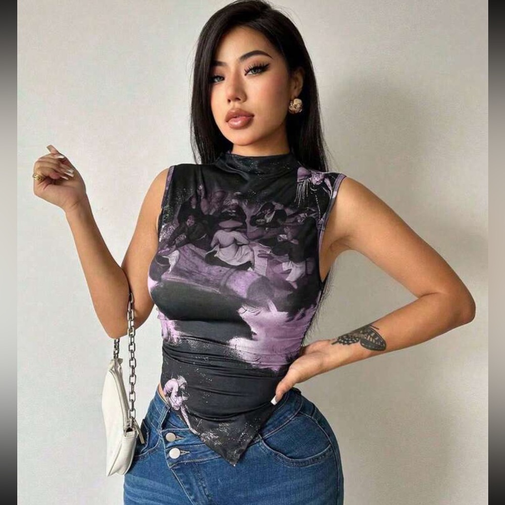 Womens character printed top size M